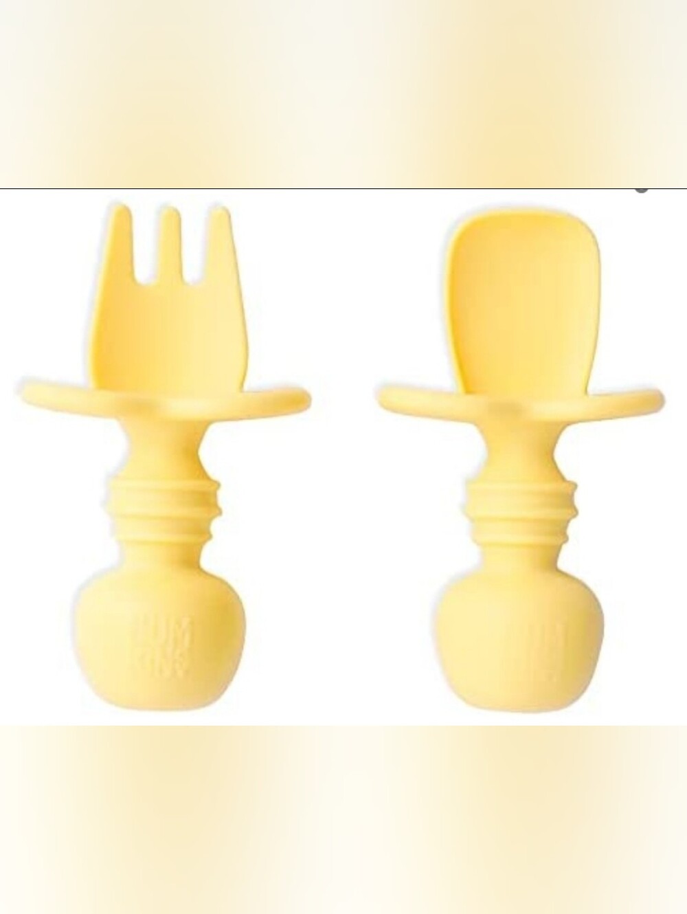 Silicone Baby Fork & Spoon Set - Pink
